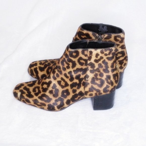 Sam Edelman Edith Bootie Leopard Print Calf Hair Boots - Picture 5 of 10